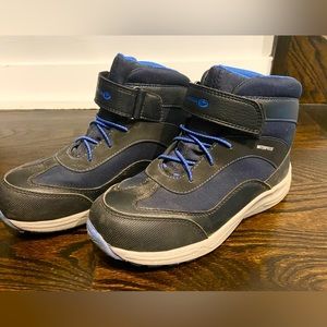 Leather GEOX warm & waterproof kid’s snow boot. No tie/ Velcro closure. Cost $90